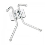 Safco Metal Wall Rack, Two Ball-Tipped Double-Hooks, 6-1/2w x 3d x 7h, Chrome SAF4160