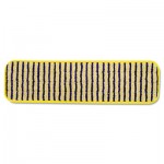 Q8100YEL Microfiber Scrubber Pad, Vertical Polyprolene Stripes, 18", Yellow, 6/Carton RCPQ810YEL