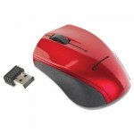 IVR62204 Mini Wireless Optical Mouse, Three Buttons, Red/Black IVR62204