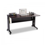 Safco Mobile Computer Desk W/Reversible Top, 53.5 x 28 x 30, Mahogany/Medium Oak/Black SAF1933