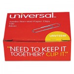 UNV72240 Nonskid Paper Clips, Wire, Jumbo, Silver, 1000/Pack UNV72240