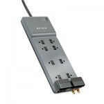 Belkin Office Series SurgeMaster Surge Protector, 8 Outlets, 12 ft Cord, 3390 Joules BLKBE10823012