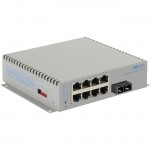 Omnitron Systems OmniConverter G/Sx, 1xMM SC + 8xRJ-45, AC Powered Commercial Temp 2862-0-18-1