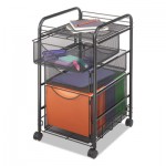 Safco Onyx Mesh Mobile File With Two Supply Drawers, 15.75w x 17d x 27h, Black SAF5213BL