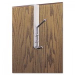 Safco Over-The-Door Double Coat Hook, Chrome-Plated Steel, Satin Aluminum Base SAF4166