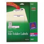Avery Permanent File Folder Labels, TrueBlock, Laser/Inkjet, Purple Border, 750/Pack AVE5666