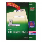 Avery Permanent File Folder Labels, TrueBlock, Laser/Inkjet, Blue, 1500/Box AVE5766
