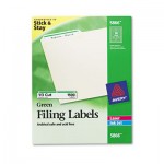 Avery Permanent File Folder Labels, TrueBlock, Laser/Inkjet, Green Border, 1500/Box AVE5866