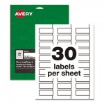 Avery PermaTrack Tamper-Evident Asset Tag Labels, Laser Printers, 0.75 x 2, White, 30/Sheet, 8 Sheets/Pack AVE60530