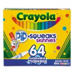Crayola 588764 Pip-Squeaks Skinnies Washable Markers, Medium Bullet Tip, Assorted Colors, 64/Pack CYO588764