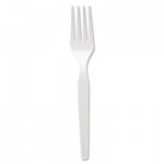 Dixie Plastic Cutlery, Heavy Mediumweight Forks, White, 1000/Carton DXEFM217