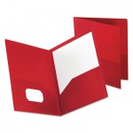 Oxford Poly Twin-Pocket Folder, Holds 100 Sheets, Opaque Red OXF57411