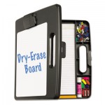 Officemate Portable Dry Erase Clipboard Case, 4 Compartments, 1/2" Capacity, Charcoal OIC83382