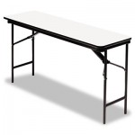 Iceberg Premium Wood Laminate Folding Table, Rectangular, 72w x 18d x 29h, Gray/Charcoal ICE55287