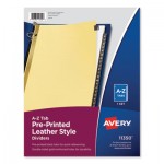 Avery Preprinted Black Leather Tab Dividers w/Gold Reinforced Edge, 25-Tab, Ltr AVE11350