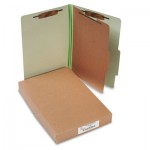 Acco A7016044 Pressboard 25-Pt Classification Folders, Legal, 4-Section, Leaf Green, 10/Box ACC16044
