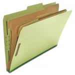 UNV10296 Pressboard Classification Folder, Legal, Eight-Section, Green, 10/Box UNV10296