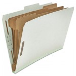 UNV10297 Pressboard Classification Folder, Legal, Eight-Section, Gray, 10/Box UNV10297