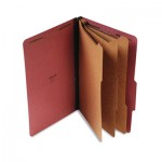 UNV10295 Pressboard Classification Folder, Legal, Eight-Section, Red, 10/Box UNV10295