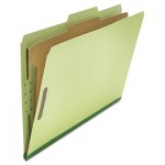 UNV10261 Pressboard Classification Folder, Legal, Four-Section, Green, 10/Box UNV10261