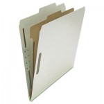UNV10252 Pressboard Classification Folder, Letter, Four-Section, Gray, 10/Box UNV10252