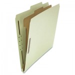 UNV10253 Pressboard Classification Folder, Letter, Four-Section, Gray-Green, 10/Box UNV10253