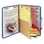 Smead Pressboard Classification Folders, 2 Pocket Dividers, Letter, Dark Blue, 10/Box SMD14077