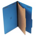 UNV10211 Pressboard Classification Folders, Legal, Four-Section, Cobalt Blue, 10/Box UNV10211