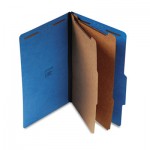 UNV10311 Pressboard Classification Folders, Legal, Six-Section, Cobalt Blue, 10/Box UNV10311