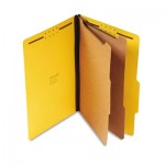 UNV10314 Pressboard Classification Folders, Legal, Six-Section, Yellow, 10/Box UNV10314