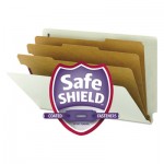 Smead Pressboard End Tab Classification Folder, Legal, 8-Section, Gray/Green, 10/Box SMD29820