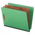 UNV10317 Pressboard End Tab Folders, Letter, Six-Section, Green, 10/Box UNV10317