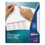 Avery Print and Apply Index Maker Clear Label Dividers, Copiers, 8-Tab, Letter, 5 Sets AVE11422