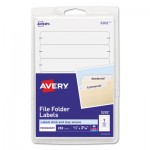 Avery Print or Write File Folder Labels, 11/16 x 3 7/16, White, 252/Pack AVE05202