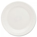 DCC 6PWQR Quiet Classic Laminated Foam Dinnerware Plates, 6 Inches, White, Round, 125/Pack DCC6PWQR