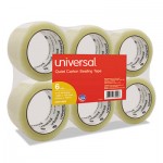 UNV73000 Quiet Tape Box Sealing Tape, 48mm x 100m, 3" Core, Clear, 6/Pack UNV73000