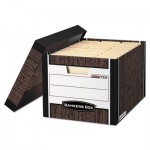Bankers Box R-KIVE Max Storage Box, Letter/Legal, Locking Lid, Woodgrain, 12/Carton FEL00725