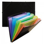 C-Line Rainbow Document Sorter/Case, 5-Pocket, 5" Expansion, Letter, Black/Multi CLI59011