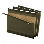 Pendaflex Ready-Tab Reinforced Hanging Folders, 1/5 Tab, Letter, Green, 25/Box PFX42590