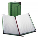 Boorum & Pease 67 1/8-500-R Record/Account Book, Record Rule, Green/Red, 500 Pages, 12 1/2 x