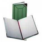 Boorum & Pease 67 1/8-300-R Record/Account Book, Record Rule, Green/Red, 300 Pages, 12 1/2 x
