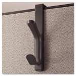 UNV08607 Recycled Cubicle Double Coat Hook, Plastic, Charcoal UNV08607