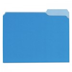 UNV12301 Recycled Interior File Folders, 1/3 Cut Top Tab, Letter, Blue, 100/Box UNV12301