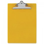 Saunders Recycled Plastic Clipboard w/Ruler Edge, 1" Clip Cap, 8 1/2 x 12 Sheets, Yellow SAU21605