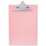 Saunders Recycled Plastic Clipboard with Ruler Edge, 1" Clip Cap, 8 1/2 x 12 Sheets, Pink SAU21800