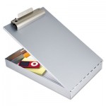 Saunders Redi-Rite Aluminum Storage Clipboard, 1" Capacity, Holds 8-1/2w x 12h, Silver SAU11017