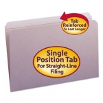 Smead Reinforced Top Tab Colored File Folders, Straight Tab, Legal Size, Lavender, 100/Box SMD17410