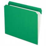 Reinforced Top Tab File Folders, Straight Cut, Letter, Bright Green, 100/Box PFXR152BGR