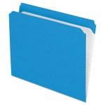 Reinforced Top Tab File Folders, Straight Cut, Letter, Blue, 100/Box PFXR152BLU