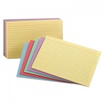 Oxford Ruled Index Cards, 3 x 5, Blue/Violet/Canary/Green/Cherry, 100/Pack OXF40280